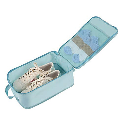 Belsmi 8 Set Packing Cubes with Shoe Bag - Compression Travel Luggage Organizer - color: Style A - Blue