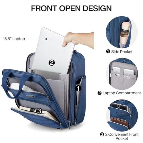 Hanke 16 Inch Underseat Carry On Luggage with 2 Wheels Airline Approved - color: Blue, size: 16 Inch