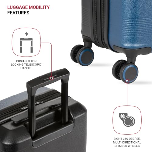 SwissGear Duet Hardside Expandable Luggage with Spinner Wheels, Navy/Black, 3-Piece Set (19/24/28) - color: Navy/Black, size: 3-Piece Set (19/24/28)