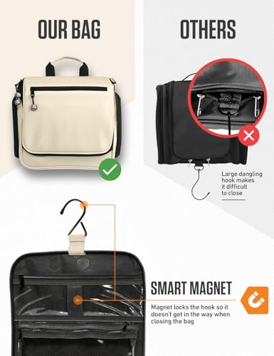 VENTURE 4TH Hanging Travel Toiletry Bag, 18 Compartments - Beige - color: Beige
