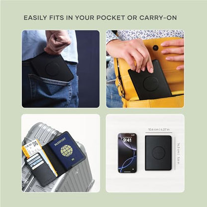 Satechi Passport Holder with Find My Tracking, 4-Slot Card Wallet, Black - color: Black