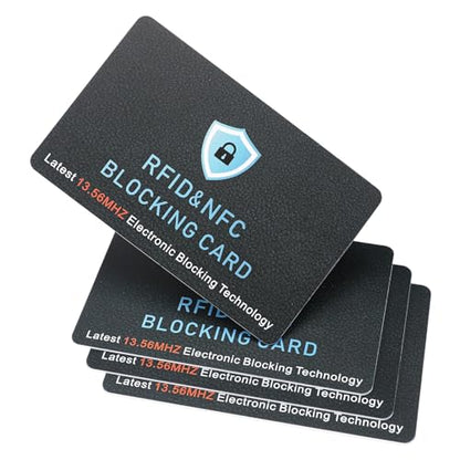 4 Pack RFID Blocking Card, Contactless NFC Debit Credit Card Passport Protector,Entire Wallet Purse Protect - color: 4 Pcs Black