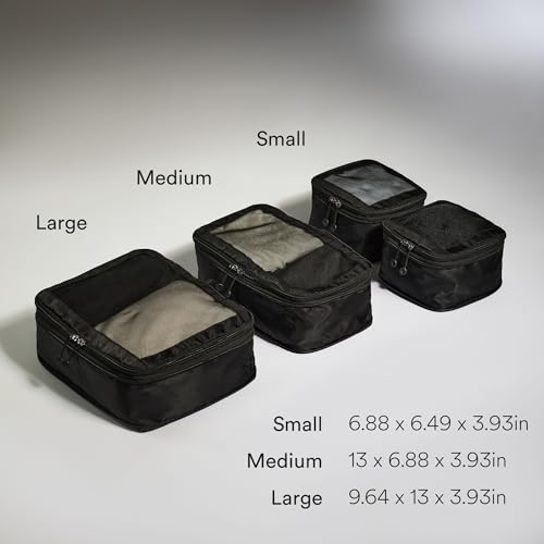 Antler Compression Packing Cubes for Travel, Set of 4, Black - color: Black