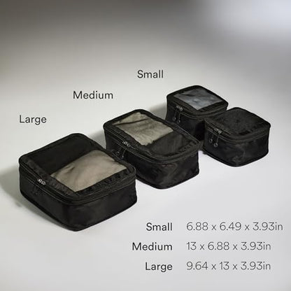 Antler Compression Packing Cubes for Travel, Set of 4, Black - color: Black