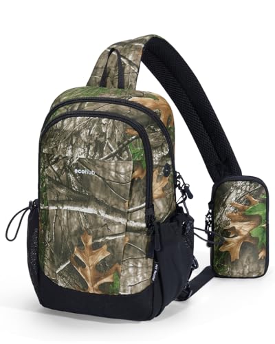 ECOHUB Anti-Theft Crossbody Bag Men Women RFID Blocking Lightweight Sling Backpack Water Resistant for Travel Hiking Outdoor - color: Camouflage
