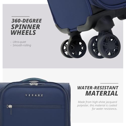 Verage Underseat Carry On Luggage with Wheels,14-Inch,Navy - color: Navy, size: 14-Inch Compact Underseat