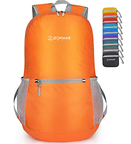 ZOMAKE Lightweight Packable Backpack, Foldable Small Travel Day Pack - color: C-orange