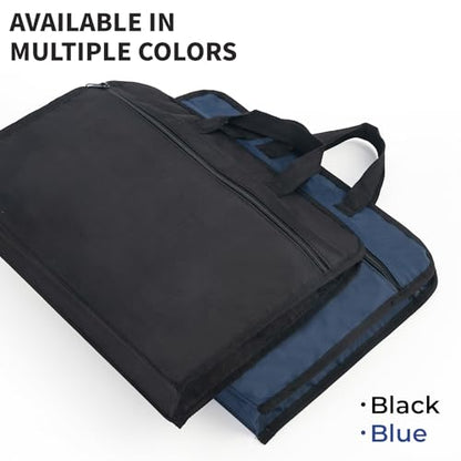 M&G 12x15 in Large Zipper Pouch with Handle, A4 Foldable Heavy-Duty Waterproof Oxford Zipper Document Bag, File Organizer for Office Travel Books Papers Filing Folder, Double Layer 1 Pack (Black) - color: Black, style: Heavy-Duty Double Layer Zipper
