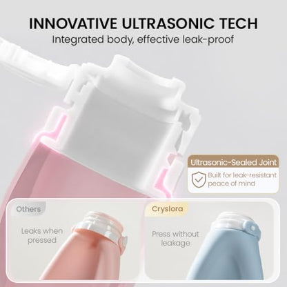 Silicone Travel Bottle Sets for Toiletries, TSA Approved Size - color: Blue, Yellow, Pink, Green