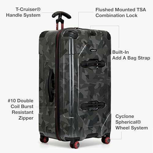 Traveler's Choice Maxporter II Polycarbonate Hardside Trunk with Spinner Wheels, Gray Camo, 31-Inch Large Trunk - color: Gray Camo, size: 31-inch Large Trunk
