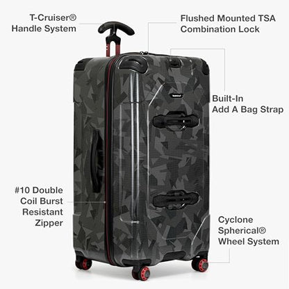 Traveler's Choice Maxporter II Polycarbonate Hardside Trunk with Spinner Wheels, Gray Camo, 31-Inch Large Trunk - color: Gray Camo, size: 31-inch Large Trunk