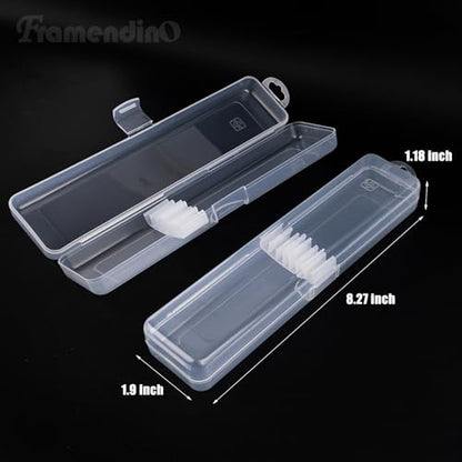Framendino, 5 Pack Clear Travel Cosmetic Brush Holder Portable Cutlery Box Plastic Storage Container Toothbrush Carrying Boxes for Traveling