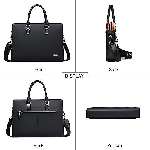 FSD.WG]Business Bag Leather Briefcase Shoulder Laptop Business Bag for Men - color: Black(l)