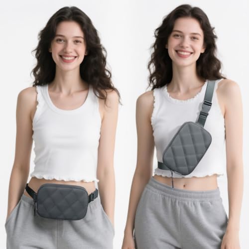 Fanny Pack for Women Men, Waterproof Lightweight Crossbody Bag - color: 8.Grey upgrade