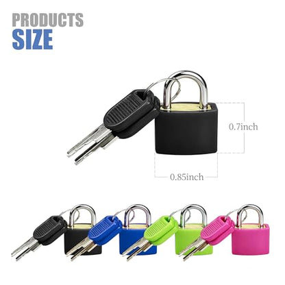 2 Pcs Suitcase Locks with Keys, Mini Keyed Luggage Padlocks, Multicolor Metal Travel Locks with Plastic Cover, Small Padlocks for Suitcases, Backpacks, Lockers, Bags and Storage Boxes(Rose Red,Green) - color: Rose Red,Green