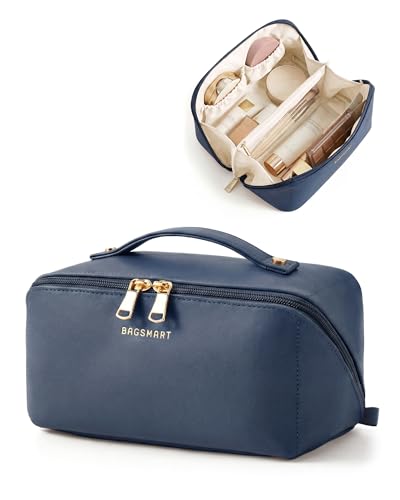 BAGSMART Makeup Bag Travel Cosmetic Bag,Women Toiletry Case, Deep Navy - color: 13- Deep Navy