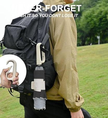 QWB Inverted Umbrella with Auto Open Close Windproof Compact Travel - color: UV-Beige, size: 46 IN