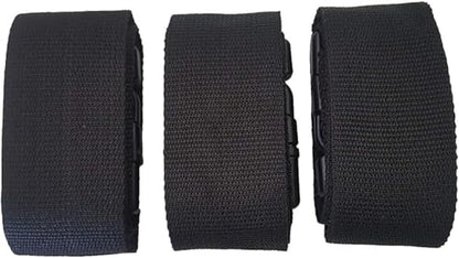 LINE2design Backboard Spine Board Straps - 5" Disposable Securing Straps with Loop Ends - Emergency Medical Board Adjustable Strap with Plastic Quick Safety Straps Release Buckle - Black - Pack of 3