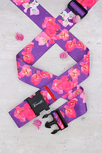 Teeoff 2 Pack Elastic Luggage Straps Suitcase Belts Travel Bag Accessories Adjustable 220CM (Purple) - color: Purple