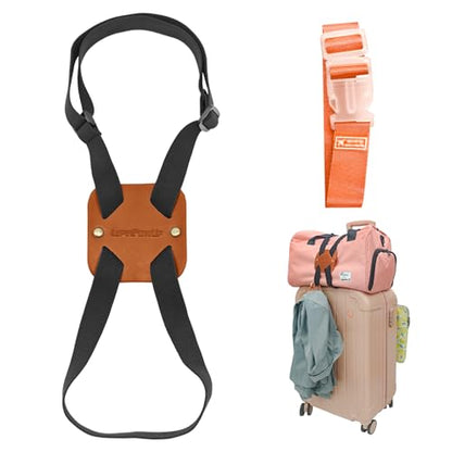 Luggage Straps Bag Bungees, Adjustable TSA-Approved – High Elastic Suitcase Belt for Securing Carry-On (1 Pack Brown) - color: S-Brown