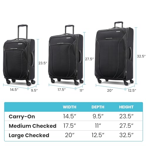 American Tourister 4 KIX 2.0 Expandable Softside Luggage with Spinner Wheels, 28 SPINNER, CLASSIC BLUE - color: Classic Blue, size: 28 SPINNER