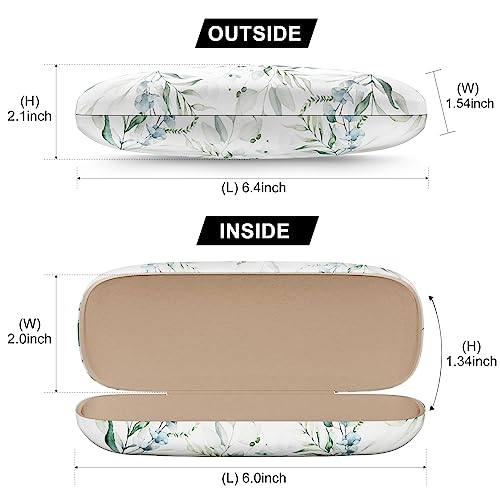 Eyeglasses Case, Hard Shell Protective Case for Glasses, Unisex for Women Men - color: Eucalyptus Leaves