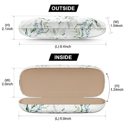 Eyeglasses Case, Hard Shell Protective Case for Glasses, Unisex for Women Men - color: Eucalyptus Leaves