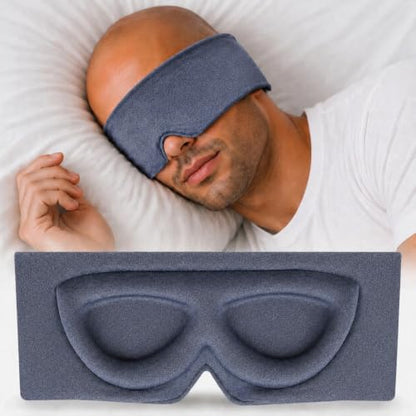 ALASKA BEAR Sleep Eye Mask for Back and Side Sleepers, Women Men, Blue - color: A4 Heather Blue