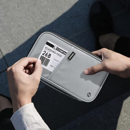 VanFn RFID Travel Passport Wallet, Family Passport Holder, Trip Document Organizer P.Travel Series - color: Light Gray