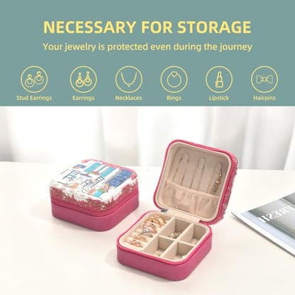 shunmei Mini Travel Jewelry Box, Personalised Pattern, Four Cats - style: Four Cats