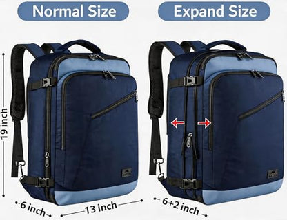 MATEIN Expandable Travel Backpack, Large Capacity Carry on Backpack for Men - color: Grey Blue, size: X-Large