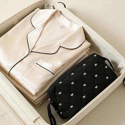 Stratalife Quilted Hair Tools Travel Bag with Polishing Cloth, Black Bow - color: Black Bow