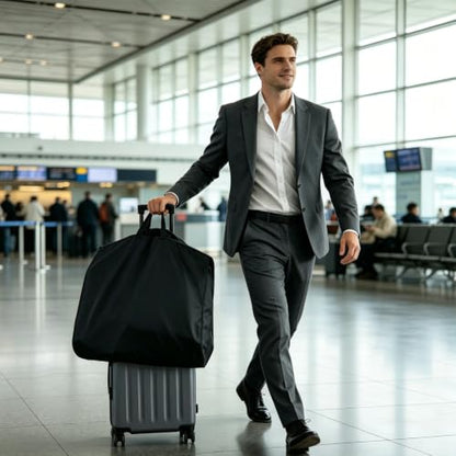 2 PCS 50" Black Garment Bags for Travel, 3.15"D - size: Black-XL-2Pcs