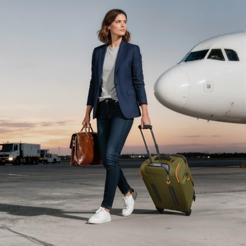 22" Softside Upright Luggage w/Front Open,Waterproof - color: Green, size: Carry-On 22-Inch