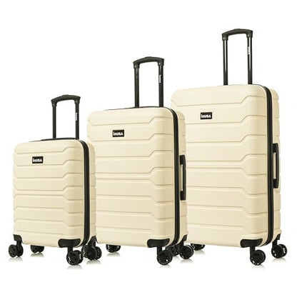 InUSA TREND 3-Piece Hardside Spinner Luggage Set 20/24/28in Durable Sand - color: Sand, size: 3-Piece Set (Carry-on, Medium, Large)