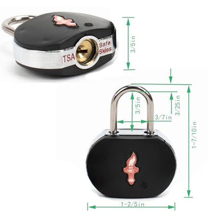 Safe Skies 4-Pack 4-Color Family TSA Luggage Key Lock - color: TS003F4