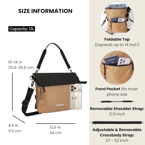 Sherpani Vale, Anti-Theft Crossbody Tote for Women - color: Brown Sand