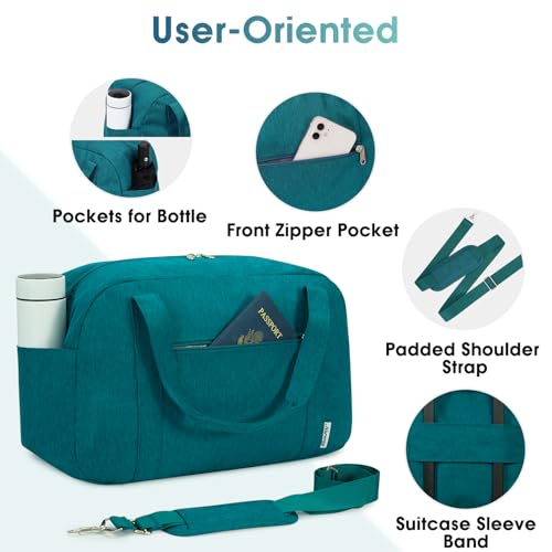 Narwey Carry on Duffle Bag Underseat for Airplane, Personal Item Travel Bag - color: Teal, size: Small without laptop compartment