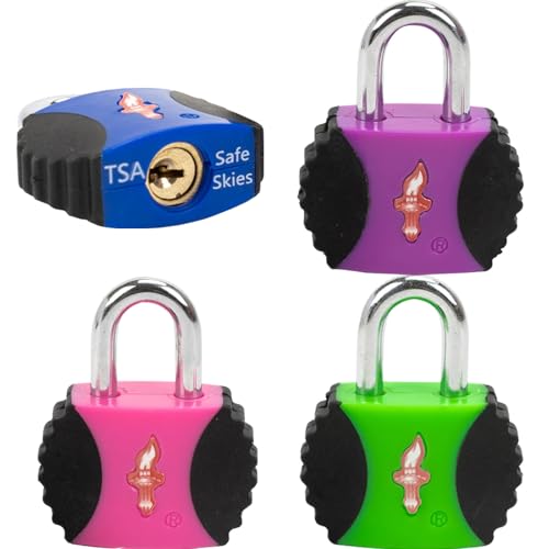 Safe Skies 4-Pack 4-Color Family TSA Travel Key Lock - color: TS006F4