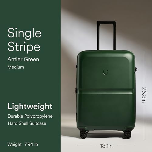 ANTLER Single Stripe Checked Medium Luggage, Green, 26x18x12, 89L - color: Green, size: Medium