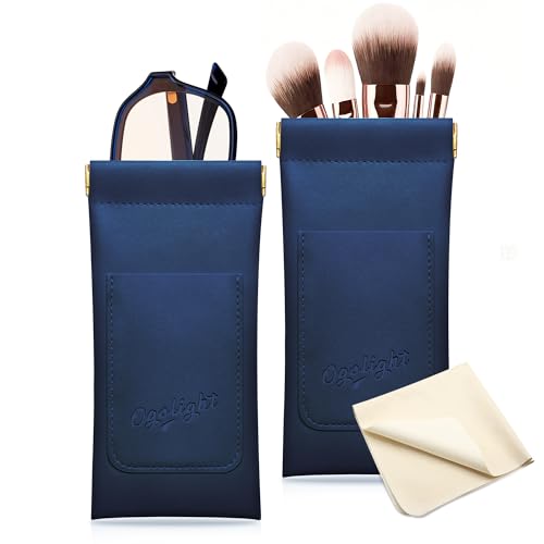 Eyeglass Cases Soft 2 Pack - Squeeze Top Anti Scratch Sunglasses Soft Case for Reading Glasses/Sunglasses Storage. - color: Royal Blue