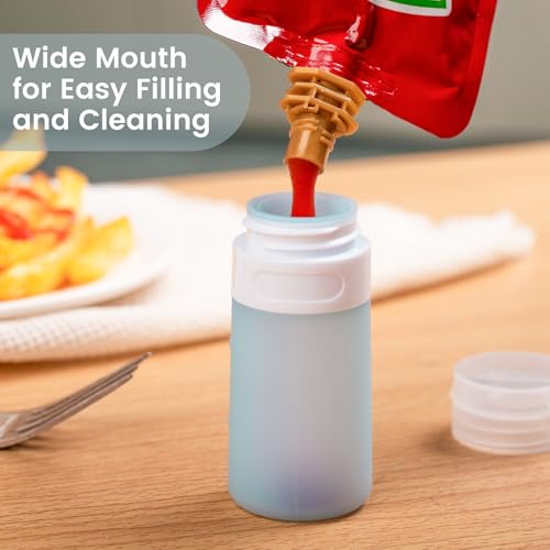 MICEBAY 2 oz Condiment Squeeze Bottles, Leakproof Salad Dressing Container - color: Gray, size: 2 OZ