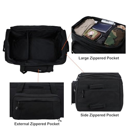 Military Wheeled Deployment Bag Large Tactical Heavy Duty Duffel Bag 124L - color: Black