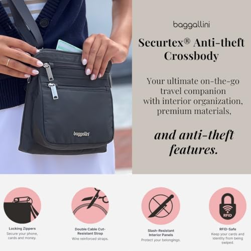 Baggallini Securtex Anti-Theft Crossbody - color: Mulberry