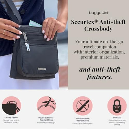 Baggallini Securtex Anti-Theft Crossbody - color: Mulberry