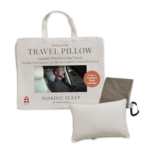 Fossflakes Travel Pillow for Airplane, Train & Car, with Washable Cover - size: One Size New