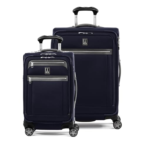Travelpro Platinum Elite Softside Spinner Set, Dark Blue, 2-Piece (21/25) - color: Dark Blue, size: 2-Piece Set (21/25)