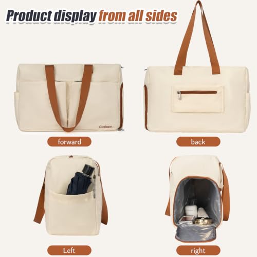 Cosbarn Luggage Sets 5 Piece, Hardshell Suitcase with Spinner Wheels - color: Beige