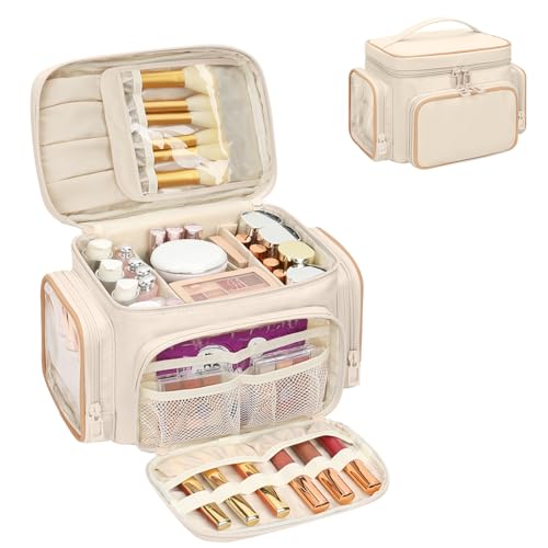 Bagmoly Large Makeup Bag, Travel Makeup Cosmetic Bag for Girls, White - color: 02-White, size: Medium