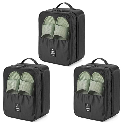 3-Pack Shoe Bags for Travel, Shoes Storage Pouch with 3 Layers, Fit size 11